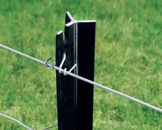 Versatile steel Y post ideal for farming needs.